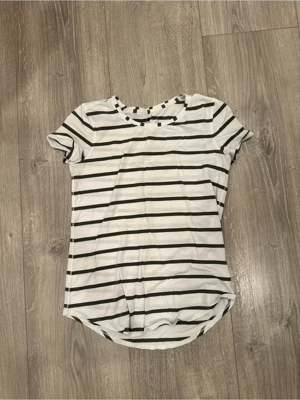 lululemon athletica Striped Short Sleeve Tee - White and Black